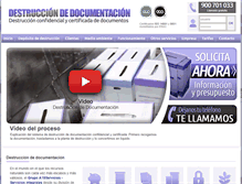 Tablet Screenshot of destrucciondedocumentacion.com